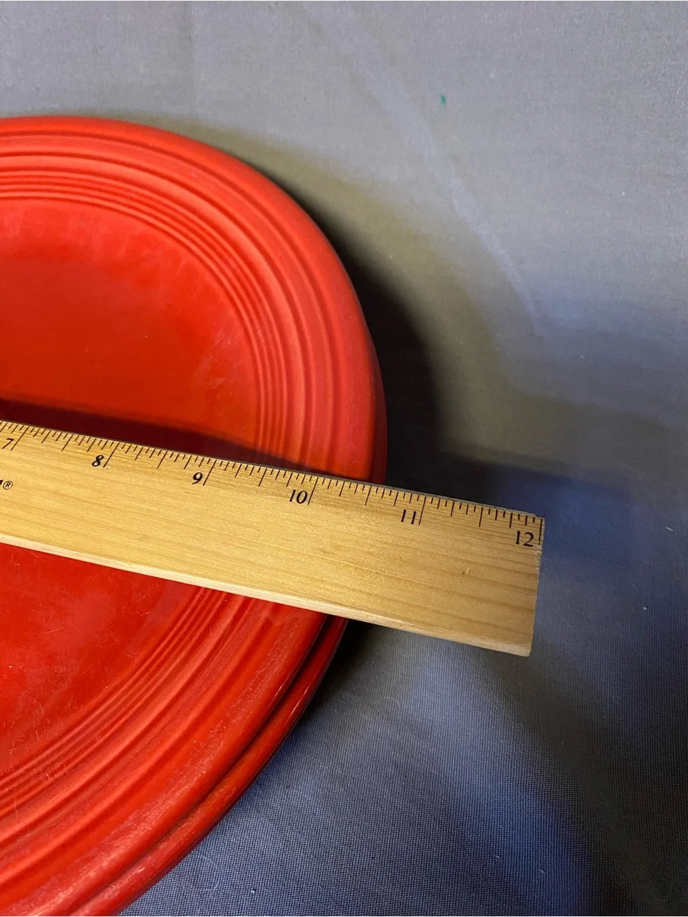 Homer Laughlin Fiesta Scarlet Red Ceramic Dinner Plate with Ringed Edge set of 3